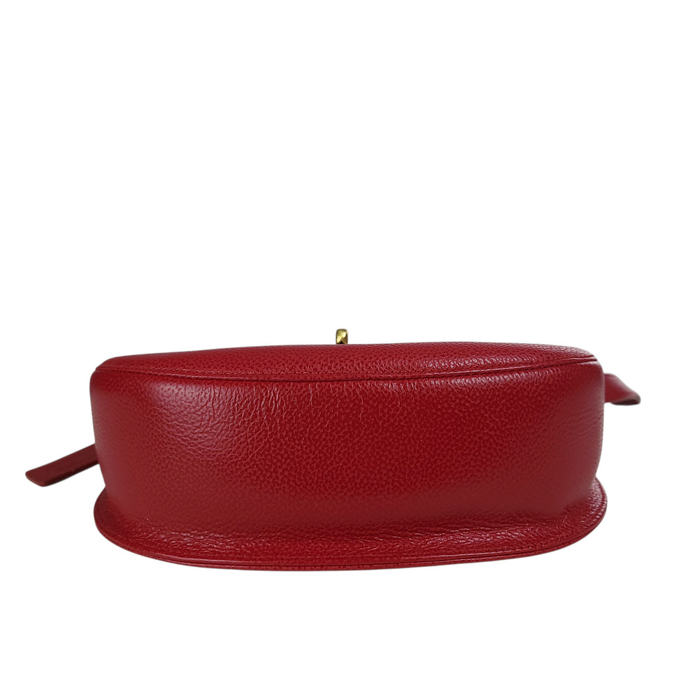 COACH 4401 Madison Carlysle Crossbody Saddle Bag Red Leather Vintage 90s Italy - Picture 7 of 13